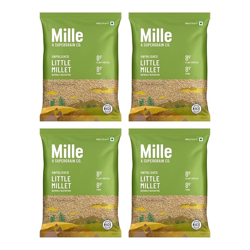 Mille Little Millet Whole Grain | Kutki/Samai/Same/Samulu | Ideal for Fasting | Unpolished, Toasted, No Soaking Required | High Plant Protein and Fibre | Sambar, Rajma, Dal, BisiBeleBath Rice Replacement | 100% Whole Grain | Just cook for 6 minutes | 2 kg