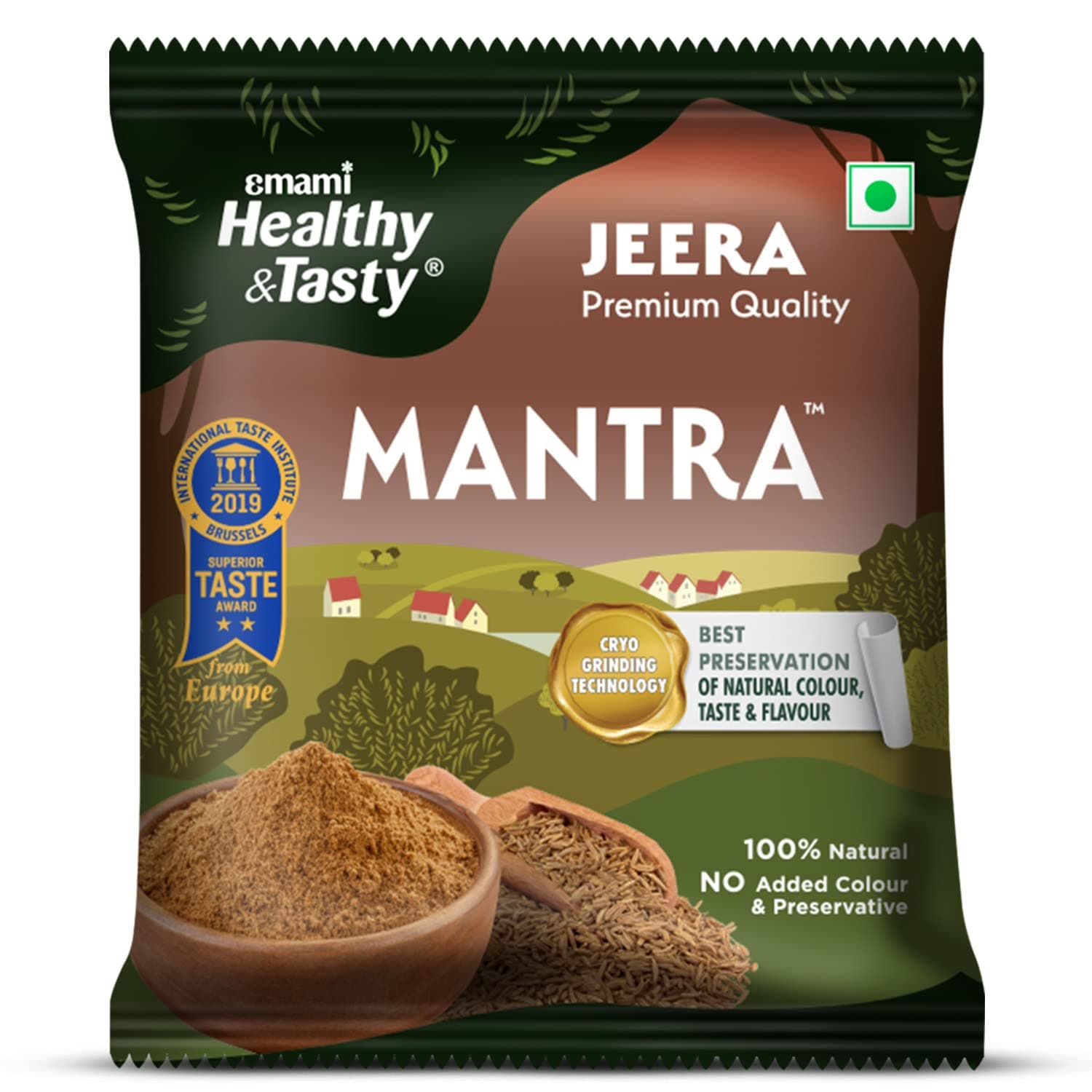 Emami Healthy & Tasty Mantra Jeera (Cumin) Powder, 50g | 100% Natural | Ground Using Cryo Grinding Technology | Retains Maximum Essential Oils |No Added Colour and Preservatives