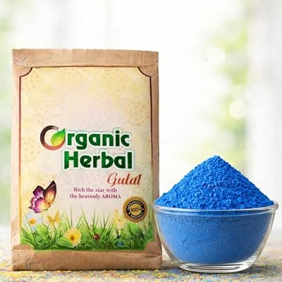 GRAPHENE Blue Holi Gulal Colour Herbal Fruit Abeer 1 Pack (80gm) For Kids Natural phool Fragrance Gulaal Rang Chemical Free Skin Safe Color Powder Eco-Friendly Non Toxic Festival Pool Party Boys Girls