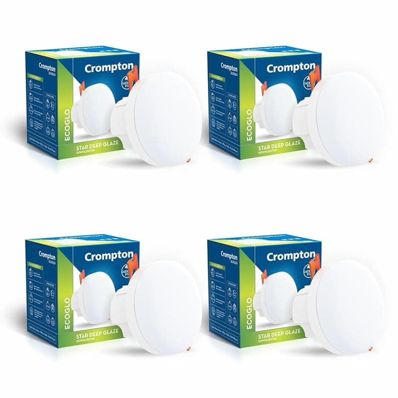 Crompton Domestic Recess LED Deep Cut Down Lighter Star Deep Glaze 6W (Blue, Pack of 4)