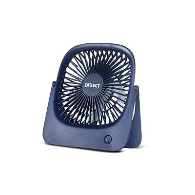 Dylect® Briza Flow Foldable Rechargeable Fan | 2000mAh Battery | Type-C | 4 Speed Modes with Natural Breeze Mode | Upto 8h Runtime | Silent BLDC Motor | Portable Fan for Home/Office/Travel | Blue
