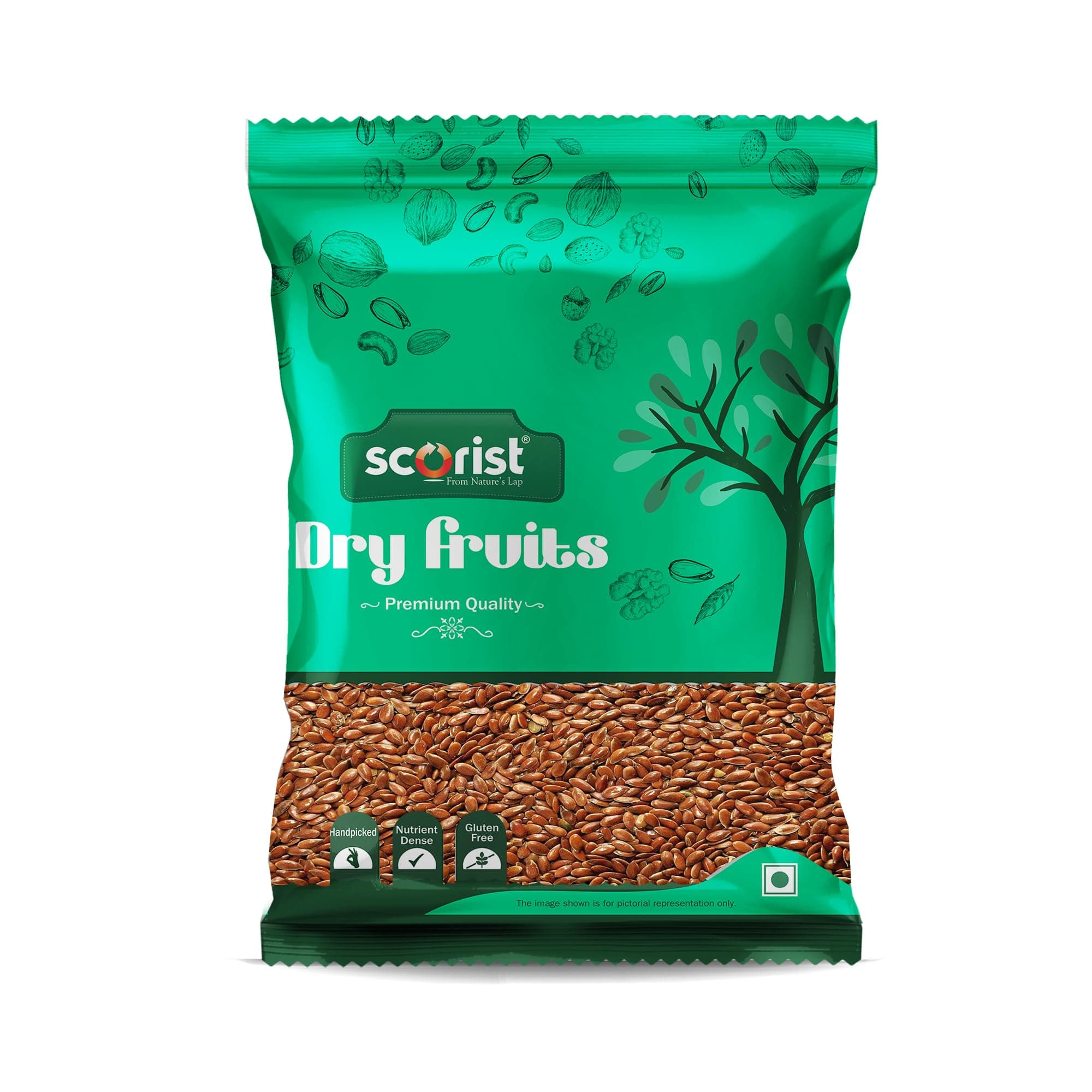Scorist Premium Flax Seeds 500g | Alsi Seeds | Flax Seeds for Hair Growth | Raw Seeds for Eating | Source of Iron & Dietary Fibre | Rich in Protein