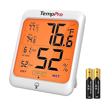 ThermoPro TP53 Hygrometer Humidity Gauge Indicator Digital Indoor Thermometer Room Temperature and Humidity Monitor with Touch Backlight