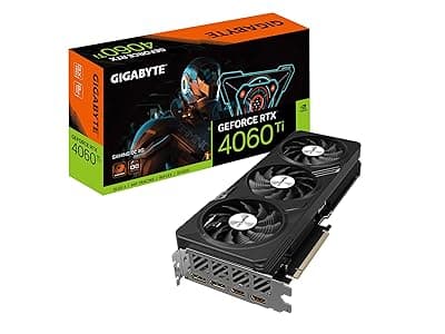Gigabyte GeForce RTX 4060 Ti Gaming OC 8G Graphics Card, 3X WINDFORCE Fans, 8GB 128-bit GDDR6, GV-N406TGAMING OC-8GD Video Card