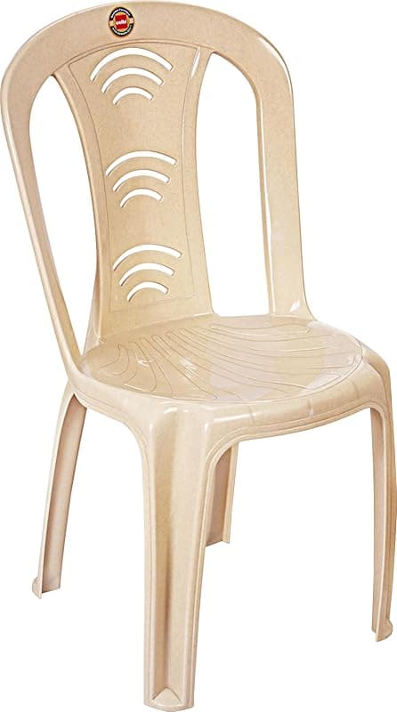 Cello Arc Chair Set of 1, Marble Beige | Unbreakable, Durable &amp; Strong | Blended PP Material, Easy to Clean | Plastic Chair for Living Room, Office &amp; Outdoor | 3 Years Warranty - Manufacturing Defects
