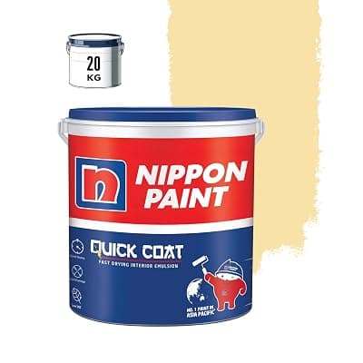 Nippon Paint Quick Coat Interior Emulsion Paint - 20 KG (BUTTERMELT)-Quick Drying, Good Coverage, Low VOC-Paint for Wall, Living Room