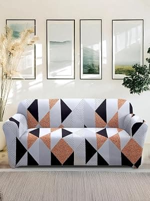 Amazon Brand - Solimo Polyester Spandex Stretchable Sofa SLIPCOVER (3 Seater, Yellow)