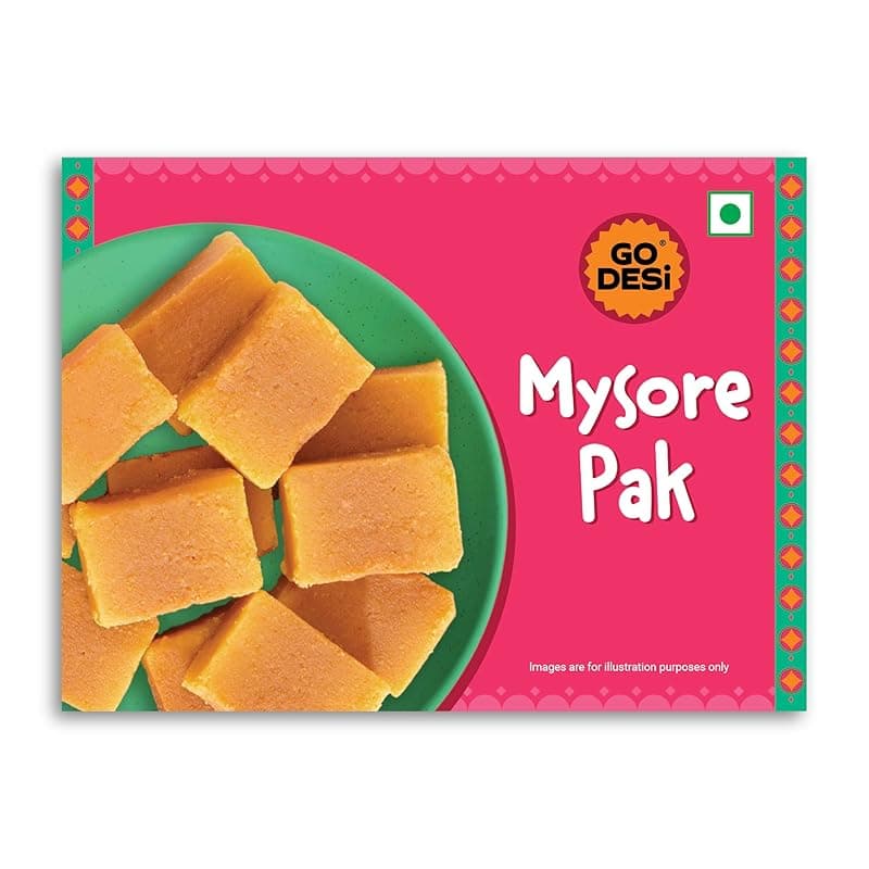 GO DESi - Mysore Pak | Made with Desi Ghee | Indian Mithai | Sweets Gift Pack | 200/180 grams