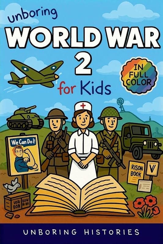 Unboring World War 2 for Kids: Funny, Interesting, Concise Guide to Spies, Codes, and Desert Battles You Won't Believe Are True (A Visual Learning Guide to Military History for Kids)