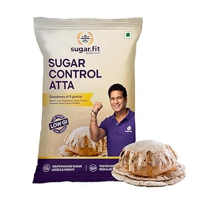 sugar.fit Sugar Control Atta, 8-in-1 Multigrain Atta Sharbati Wheat, Soybean, Black Gram, Ragi, Barley, Fenugreek, Flax Seeds and Horse Gram (1 kg)