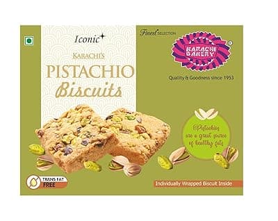 Karachi Bakery Pistachio Biscuits, 400 g/300 g (Weight May Vary)
