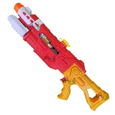 Holi Rapid Push Action Gun | Super Power Alpha Gun | Large | Red | Popo Toys