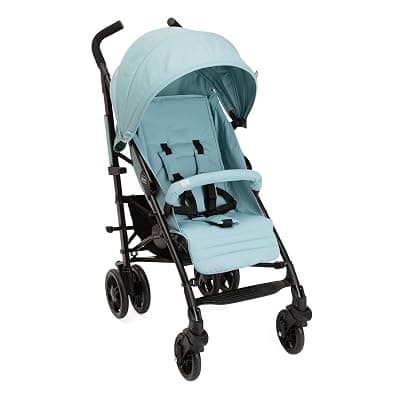 Chicco Lite Way Stroller I Pram with Bumper bar | Extended Canopy | Fully Reclining backrest with 4 Positions|Linked Brakes & Swivel Wheels(Hydra, Blue)