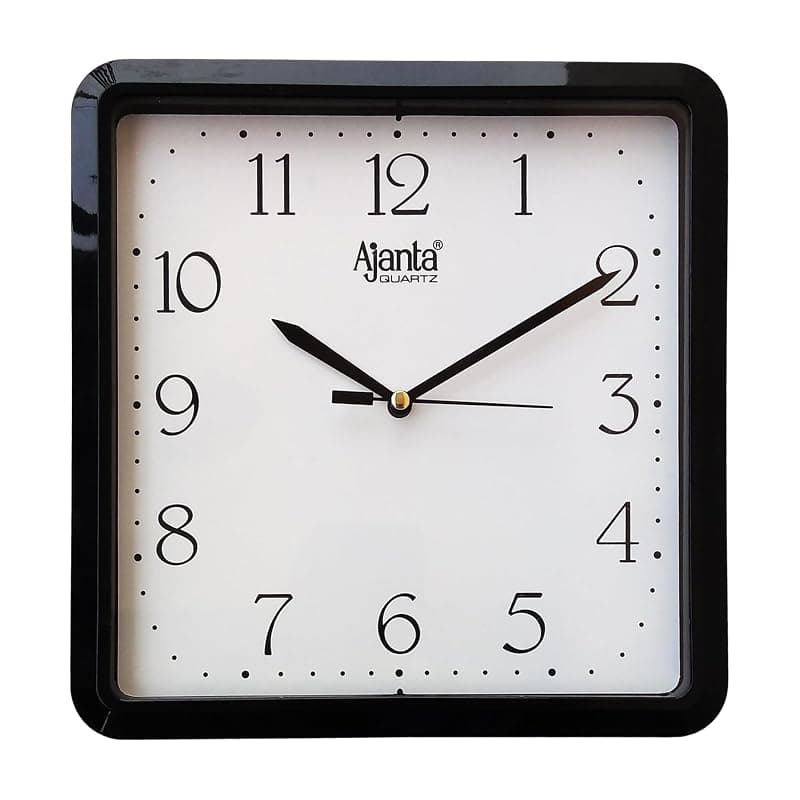 Ajanta Plastic Abstract Analog Wall Clock (21.6 Cm X 21.6 Cm X 3.2 Cm, Black)