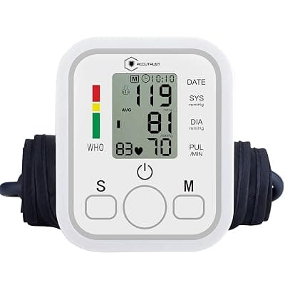 Digital Blood Pressure Monitor for Upper Arm with Large LCD Display, Hypertension Indicator, 2 User Memory (90 Readings), Pulse Rate & Heartbeat Detection – Automatic BP Machine