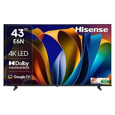 Hisense 108 cm (43 inches) E6N Series 4K Ultra HD Smart LED Google TV 43E6N (Black)