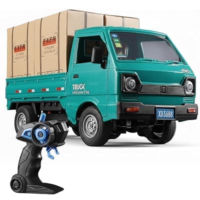 Remote Control Truck Toy Green | Dumper Truck | 2.4G Truck Toy Car with Opening Doors, LED Lights, Sound & Spray | High-Speed Rechargeable Toy Truck | Gift for Boys & Girls 5–14 Years