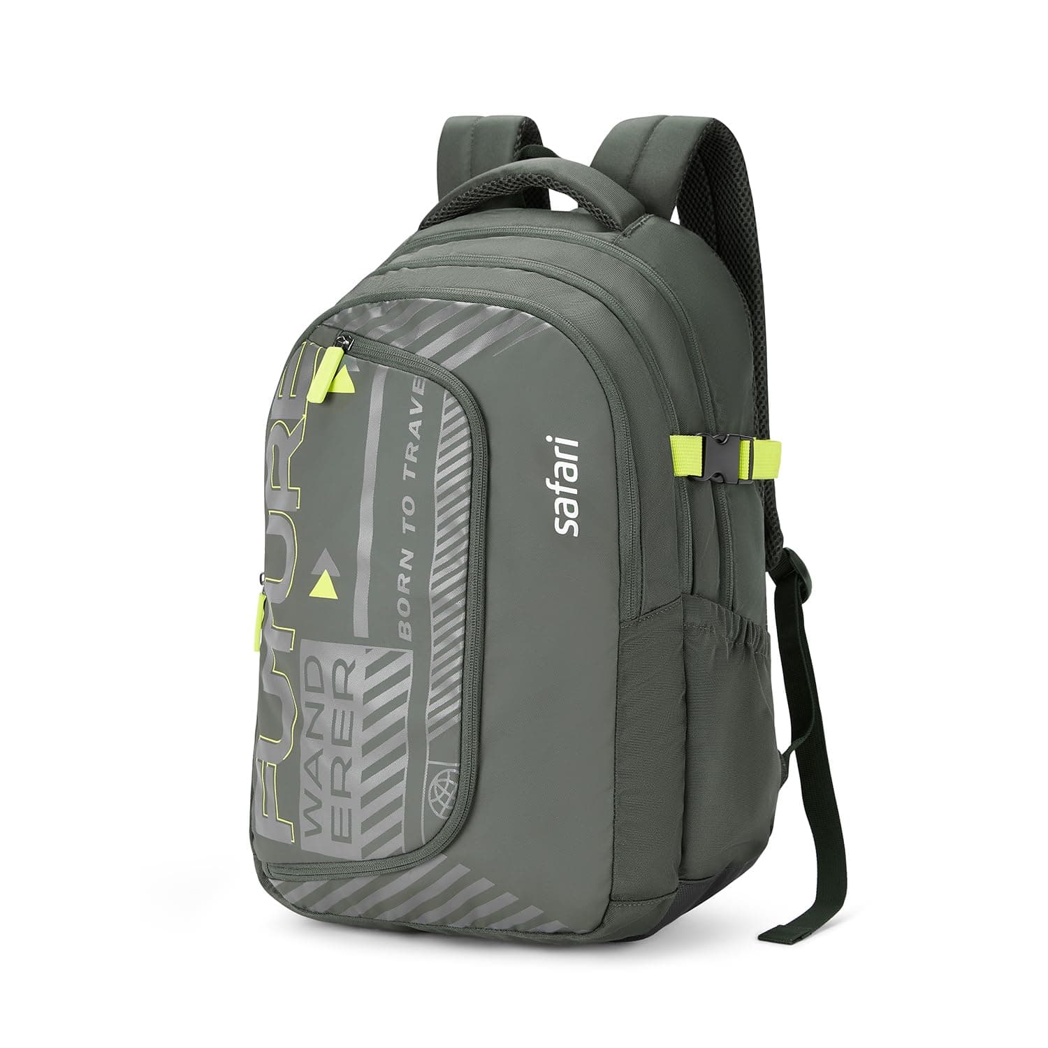 Safari Terra 37L Casual Printed Backpack, 3 Compartments, Raincover, Armor Base, Organizer, Bottle Holder, Front Pocket, School Bag for Boys and Girls, College Bag, Office Bag, Travel Bag