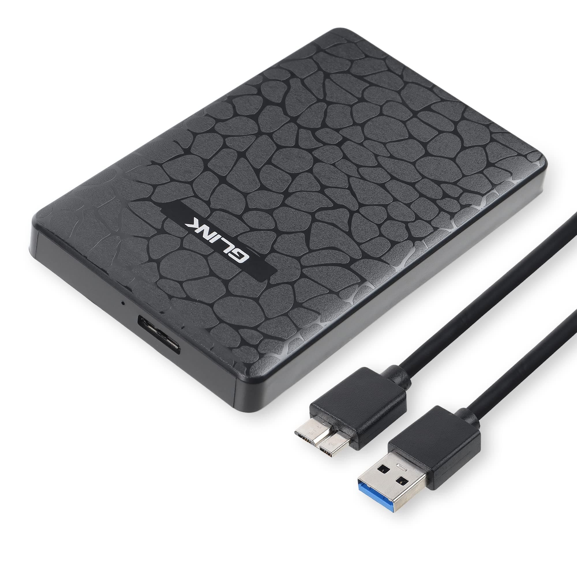 GLink GHD009-2.5" USB 3.0 Premium External HDD Enclosure Case Cover for SATA SSD HDD for Laptop Hard Disks | High Speed USB 3.0 Upto 5 GBPS | Supports 6TB | Tool Free Installation | Black