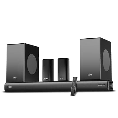Mivi Superbars Cinematic 900W Premium Dolby Home Theatre System [Newly Launch] with Dual Subwoofers soundbar, 5.2 Channel, EQ &amp; Input Modes, BT v5.3, Sound bar