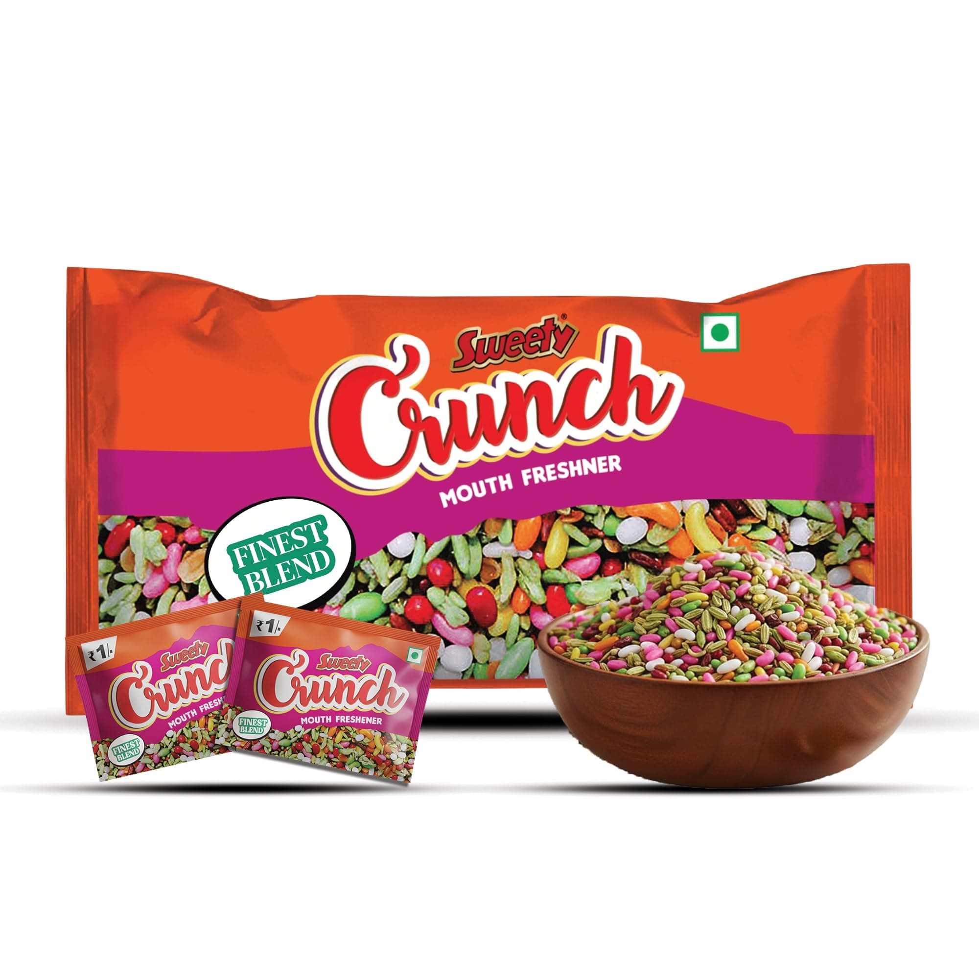 Sweety Crunch Mouth Freshener | Crunchy and Sweet Mukhwas | Pack of 70 Sachets | After Meal Freshener