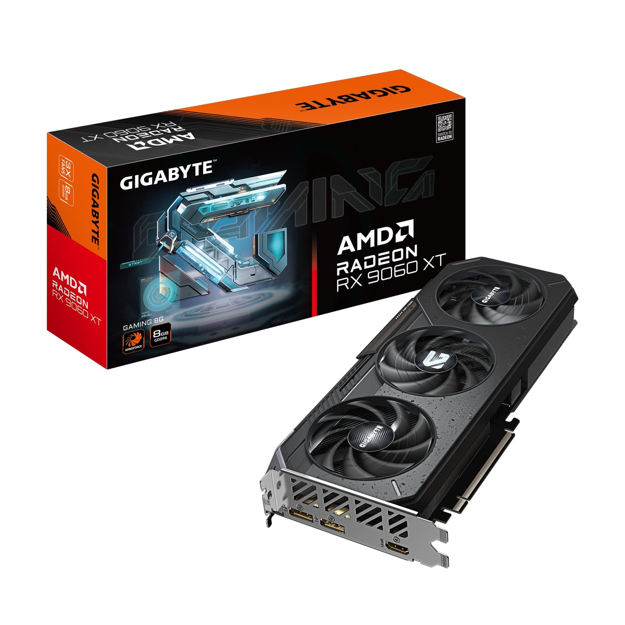 GIGABYTE Radeon RX 9060 XT Gaming 8G Graphics Card, PCIe 5.0, 8GB GDDR6, GV-R9060XTGAMING-8GD Video Card