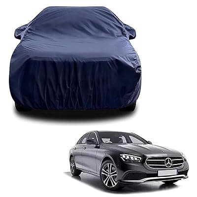 Sulfar 100% Water Resistant Car Body Cover Compatible with Mirror for Mercedes Benz E350 (Triple Stitched, Full Bottom Elastic, Navy Blue)