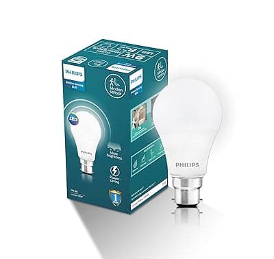 Philips Motion Sensor B22 LED Bulb | Motion Sensor Light for Home | Motion and Ambient Sensor LED Bulb | Crystal White, Pack of 1