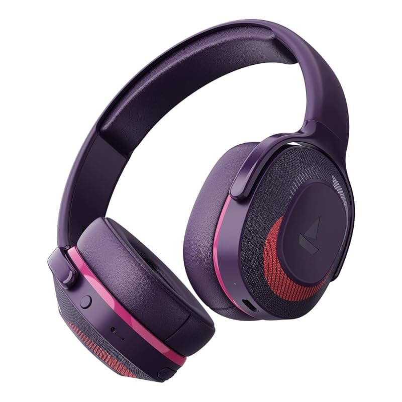boAt Rockerz 425 Bluetooth Headphones Wireless On Ear Headphones Signature Sound, Enx Tech, ASAP Charge, 25H Playtime, Bluetooth Headphones V5.2, Dual Pairing with Mic(Techno Purple)