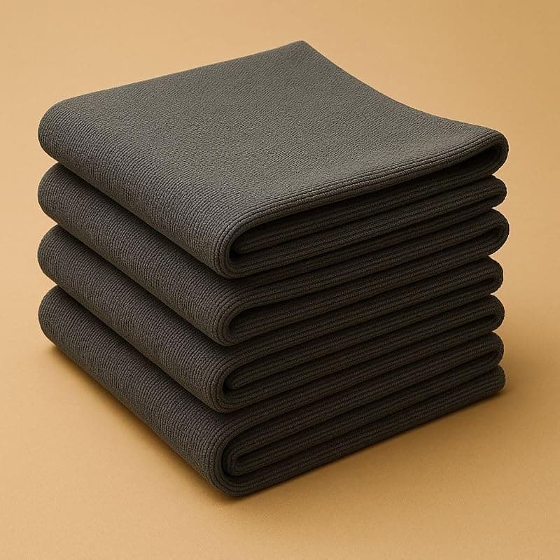 EUFLORIA Microfiber Cloth - 40×40-340 GSM Grey, Thick Lint &amp; Streak-Free Multipurpose Cloths - Automotive Microfibre for Car Cleaning Polishing Washing &amp; Detailing (Pack of 4)