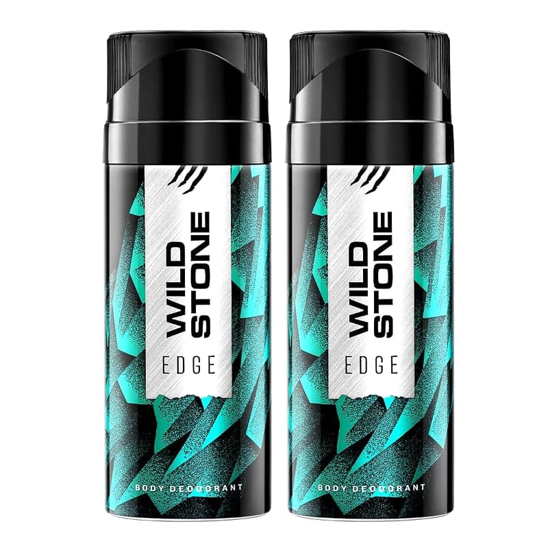 Wild Stone Edge Deodorant Spray For Men, Long Lasting Refreshing Everyday Wear Fragrance, Pack of 2 (200Ml Each)