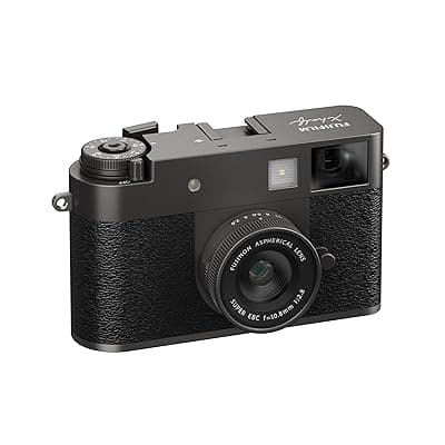 Fujifilm X Half 17.7MP 1 inch CMOS Sensor with 10.8mm f/2.8-11 Lens|Retro Style mirrorless Compact Travel Camera|2k vlogging for Street/Lifestyle - Charcoal Silver