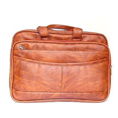 Stylcozy Prime Laptop Bags for Men Office Use | Upto 15.6 inch | Expandable Bottom | PU Leather | Briefcase | Professional Office Bag for Man &amp; Women - Brown