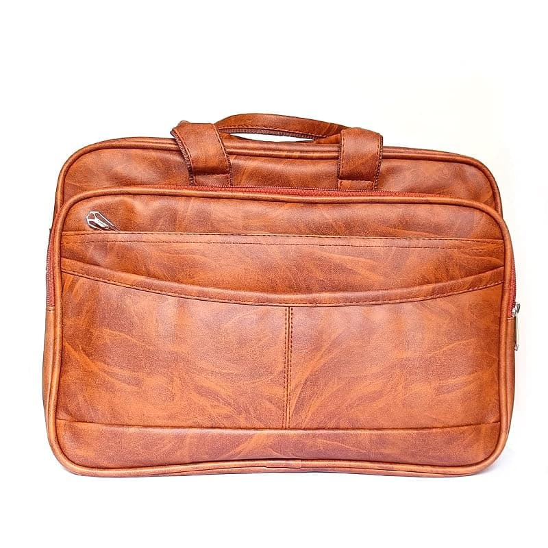 Stylcozy Prime Laptop Bags for Men Office Use | Upto 15.6 inch | Expandable Bottom | PU Leather | Briefcase | Professional Office Bag for Man &amp; Women - Brown
