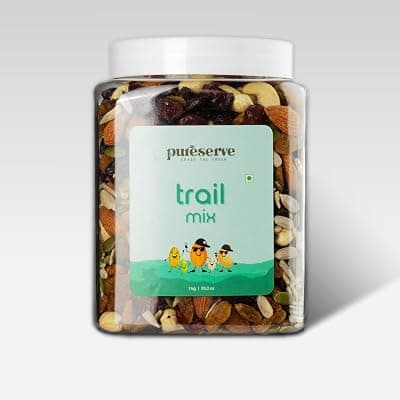 Pureserve Superfood Trail Mix 1kg – Premium Blend of Cashews, Almonds, Raisins, Cranberries, Black Raisins, Pumpkin &amp; Sunflower Seeds