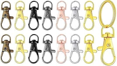 DIY Crafts 5 Pcs, 25mm KC Gold, Lanyard Snap Hooks with Key Rings, Metal Lanyard Keychain Hooks Key Chain Clip Hooks Lobster Claw Clasps for Keychain Jewelry (5 Pcs, 25mm KC Gold)