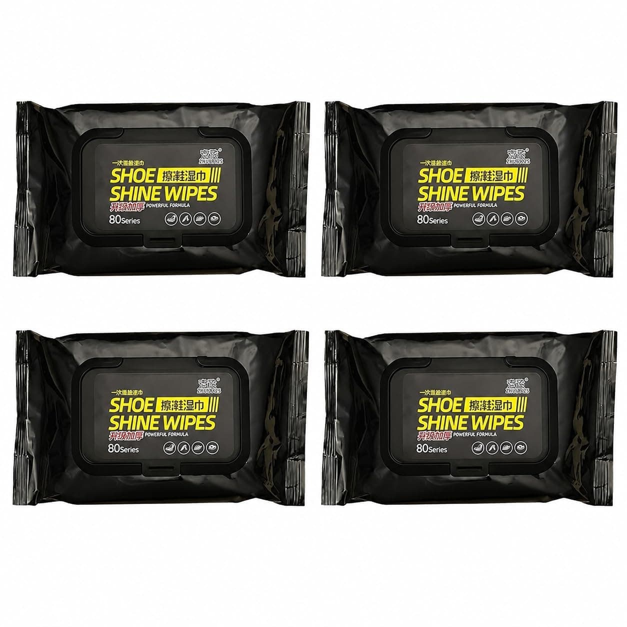 Blixcom Pack of 4 Sneaker Wipes Shoe Instant Cleaner Cleaning for Shoes Quick Remove Dirt Stain Sneakers Kit Cleaner Wipes All Shoes Wet Cleaning kit Quick Clean White