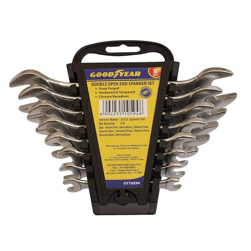 Goodyear 8 PCS DOUBLE OPEN END SPANNER SET