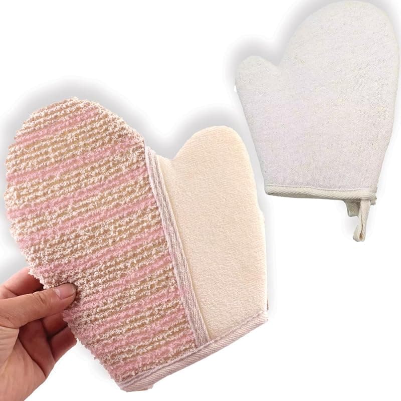TEMPERIA (1pc) Exfoliating Gloves for Dead Skin - Premium, Ergonomic Design Exfoliator Scrub - Body Scrubber for Bathing, Bath & Shower for Women & Men (Random Colors) (MN01)