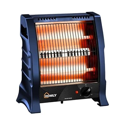 Homly Ritz 800 Watts Halogen Room Heater with Dual Heating Tubes | ISI Approved | Dual Heating Settings For 400W &amp; 800 W | Cool Touch Shockproof Body with High Thermal Protection - Blue