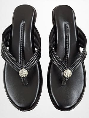 Women Stylish Toe Ring Flats | Cushioned Comfort Slip-On Sandals | Anti-Slip Daily Wear| Lightweight Casual Footwear