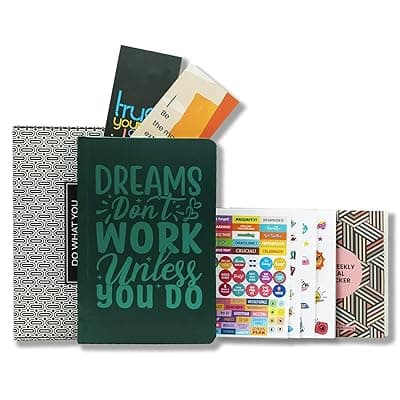 Amazon Basics Undated Planner | Dark Brown Faux Leather | Weekly, Monthly, Yearly Appointment Diary for Students &amp; Teachers | Ideal for School &amp; College Use