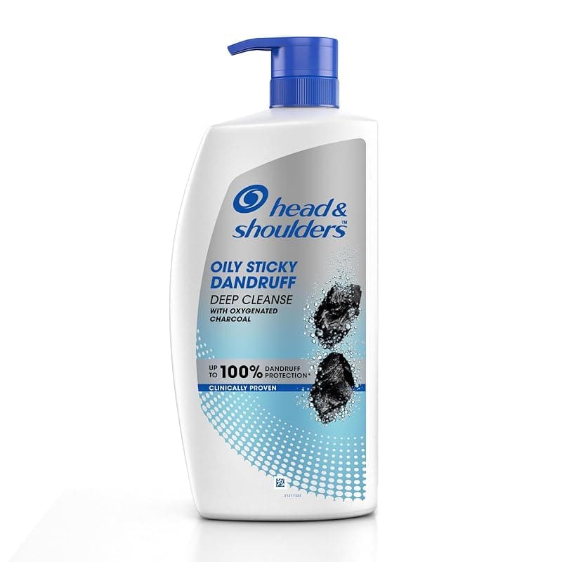 Head & Shoulders Deep Cleanse Anti Dandruff Shampoo with Oxygenated Charcoal, Fights Oily & Sticky Dandruff, Upto 100% Dandruff Protection, 1L