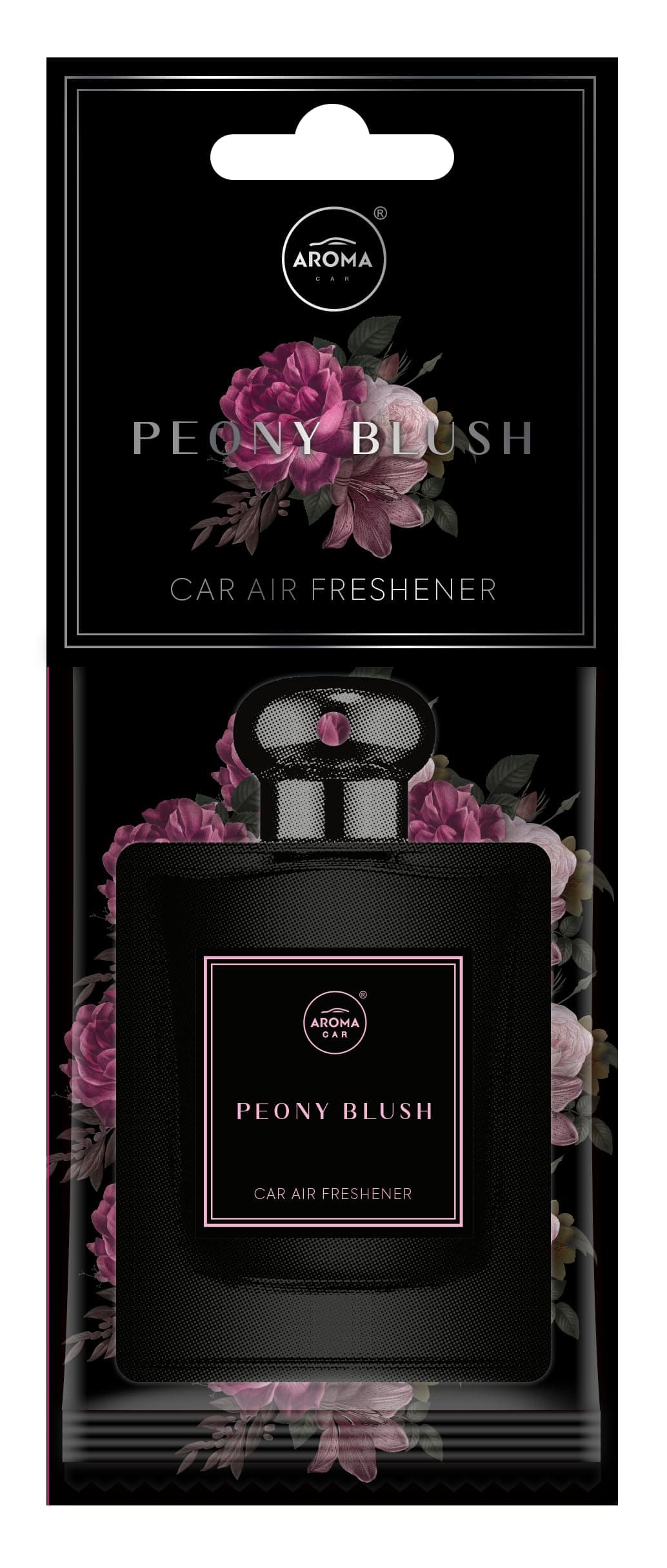 Aroma Car Perfume Hanging Car Air Freshener, Peony Blush (Pack of 3)