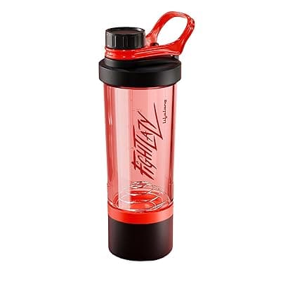 Lifelong Gym Shaker Bottle – BPA Free Protein Shaker for Men & Women with Extra Compartment | 600ML | Leakproof Shaker for Supplements & Powders – Red