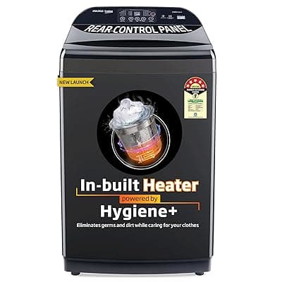 Voltas Beko, A Tata Product 8 Kg 5 Star Fully-Automatic Top Loading Washing Machine with Anti-Bacterial wash Technology (WTL8006UEAH / OBS3060, Dark Grey, Inbuilt Heater)