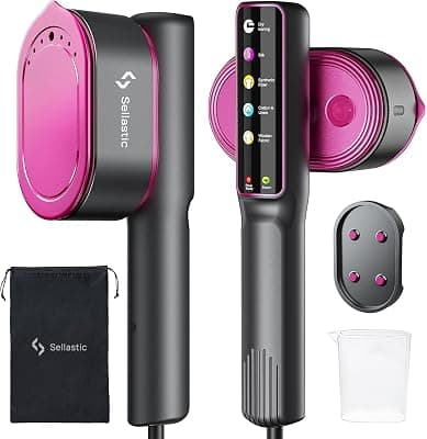 2-in-1 Garment Steamer & Iron for Clothes 1200W, Handheld Cloth Dryer with Touch Display, 10s Fast Heat-Up, 5 Garments Modes, High Steam Output, Leak & Heat-Resistant Design