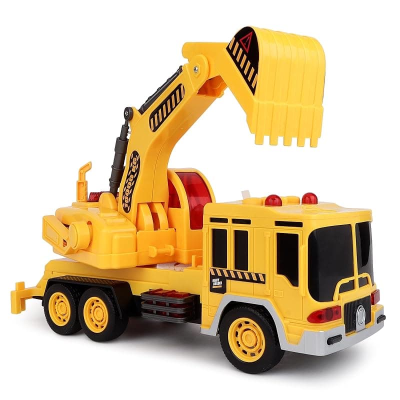 Toyzone Friction Powered Heavy Builder Truck | Construction Vehicle for Kids | Pull Along, Pull Back, Push and Go Crawling Toy for Boys and Girls