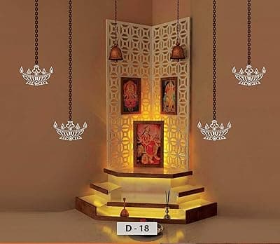 Reusable Deep Print Wall Stencil Painting for Pooja Room, D-18