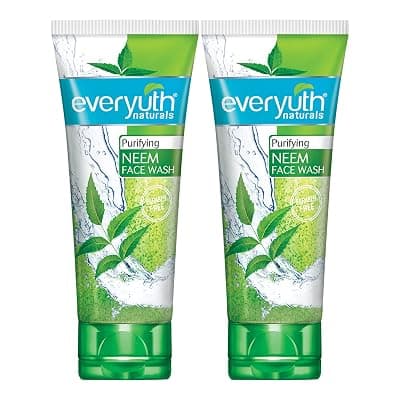 Everyuth Naturals Purifying Neem Face Wash|Antibacterial Neem&amp;Tea Tree Oil|Hydrated,Clear&amp;Healthy Skin|Paraben Free|100% Soap Free|Oily,Dry,Normal,Combination&amp;Sensitive Skin -150 G (Pack Of 2)